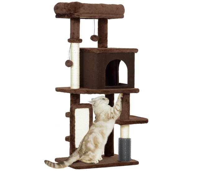 Árbol para Gatos Aglomerado de Madera PawHut Marron