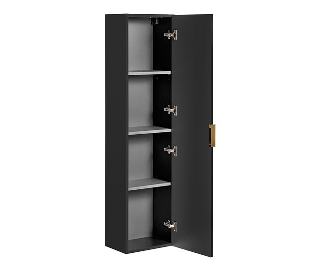 Conjunto de muebles con lavabo espejo LED y columna Adriel 60 Madera