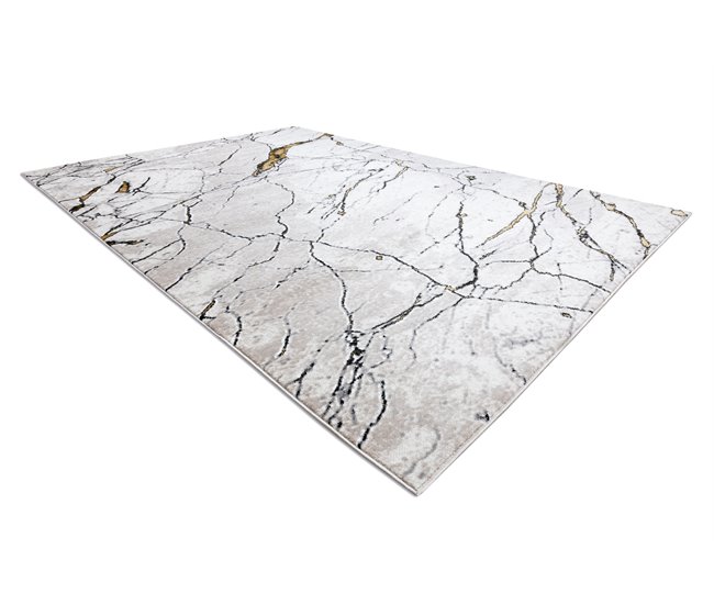 Alfombra GLOSS moderno 529A 53 Mármol Roca elegante glamour 80x150 Beige