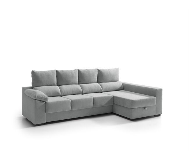 Chaise longue reversible con arcón PALA Gris Claro