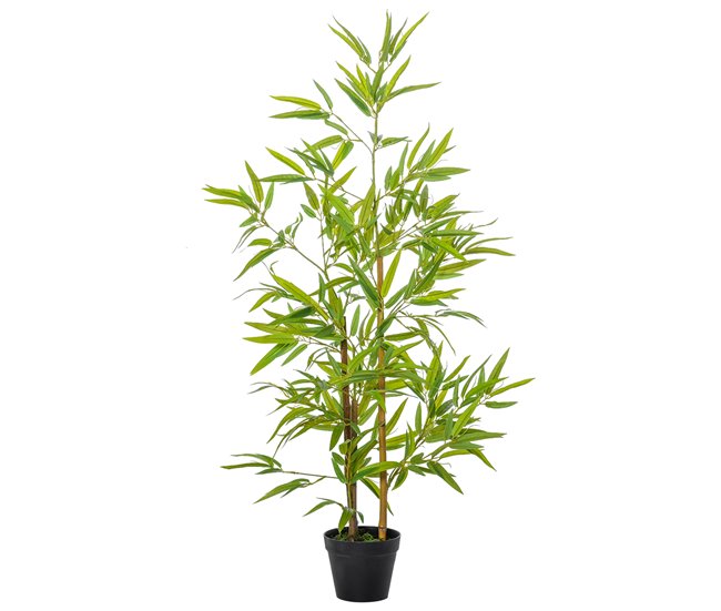 Bambú Artificial PE, PP, Cemento Outsunny Verde