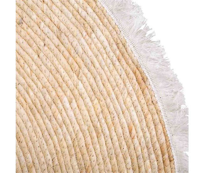 Alfombra fibra natural tejido artesanal 100x100 Beige