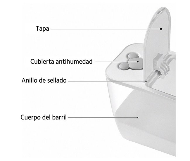 Contenedor hermético para los alimentos de las mascotas. Transparente