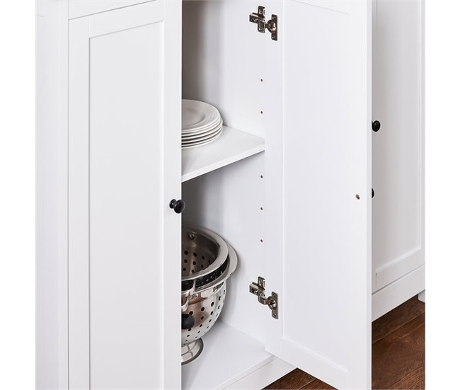Aparador de Almacenamiento con Encimera Isla KNL10-WN SoBuy ES Blanco/ Madera
