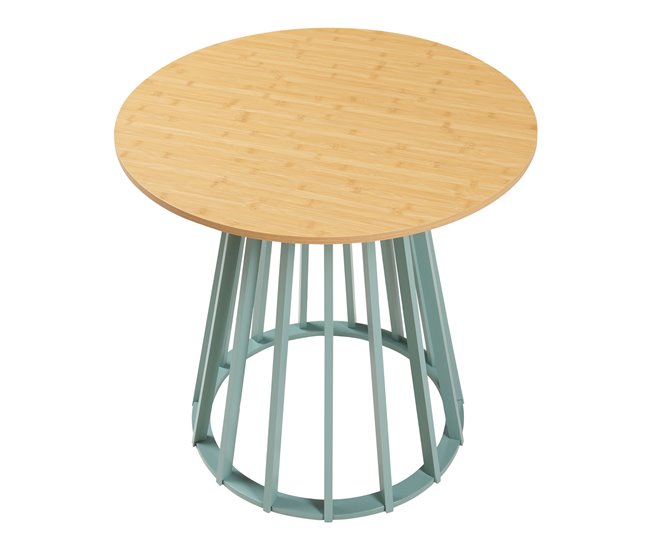Mesa de comedor Lensuu redonda [en.casa] Verde