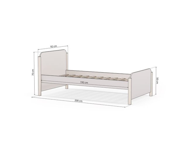 Cama juvenil Misty Dawn 200x92 Beige