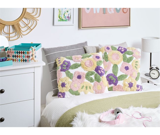 Beliani Cojín decorativo TRICORNIO Multicolor