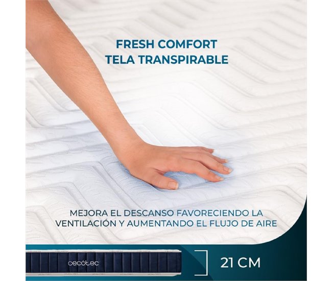 Cecotec Colchón de Espuma Flow CecoFresh 2100 CoolConfort 