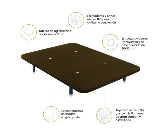 Base tapizada Air 3D Chocolate