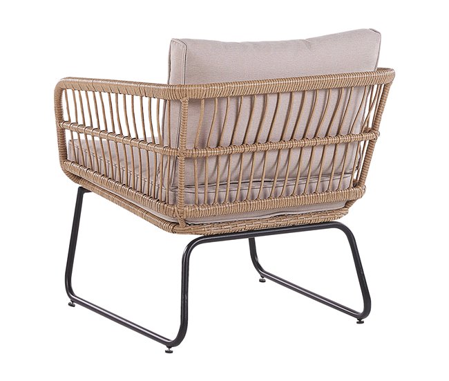 Beliani Conjunto de jardín Ratán sintético RAVELLO Natural