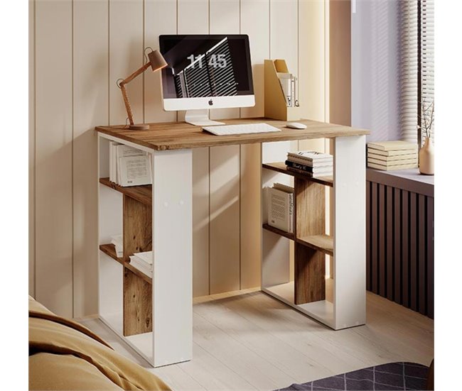 Escritorio Dormitorio Oficina Urban Muebles Bonitos Blanco/ Madera