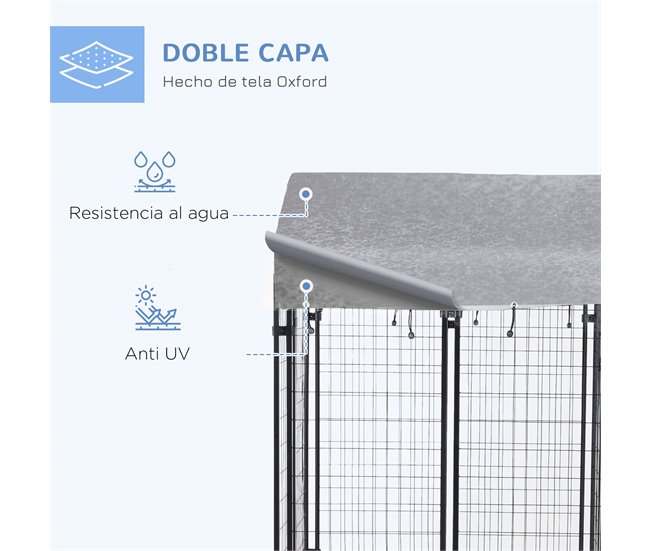 Perrera de Exterior Metal, PE PawHut Negro