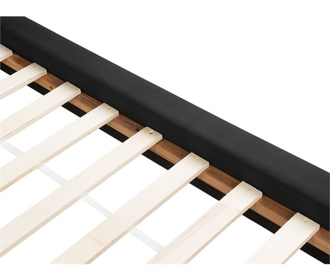 Beliani Cama Terciopelo VIENNE 200x220 Gris Oscuro