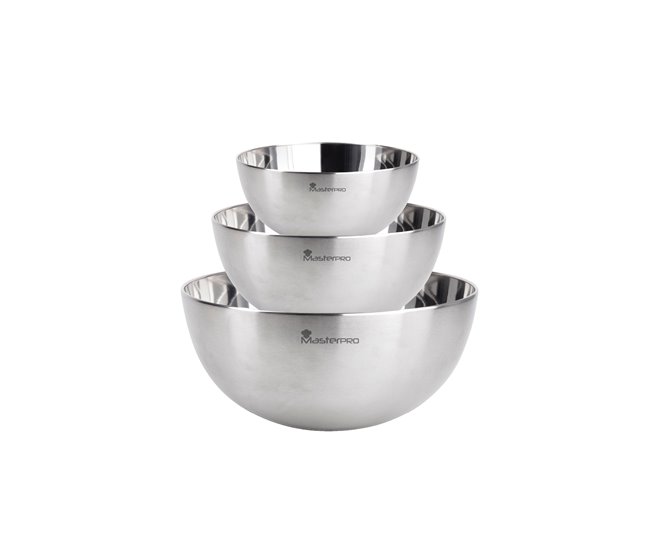 Set 3 BOWL FOODIES marca MASTERPRO Plateado