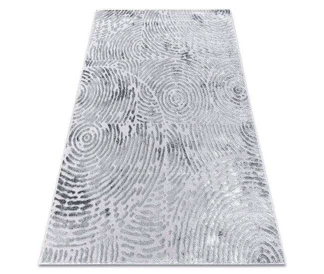 Alfombra MEFE moderna 8725 Huella dactilar Structural 140x190 Gris