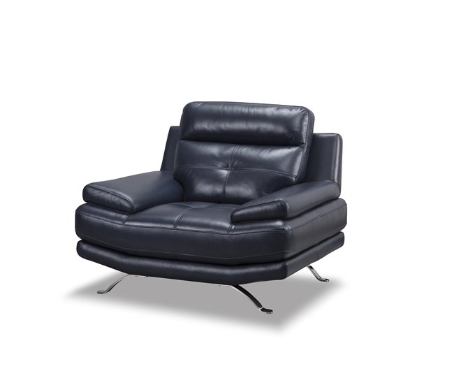 Sillón de piel HAWAI Azul Marino