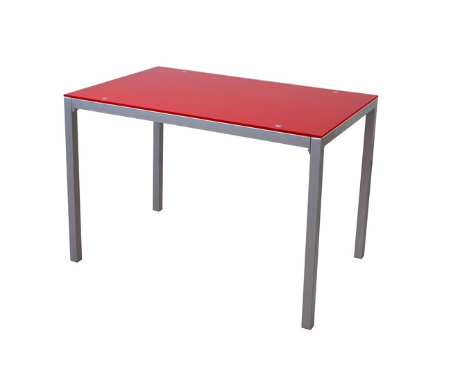 Mesa de cocina fija cristal II Rojo