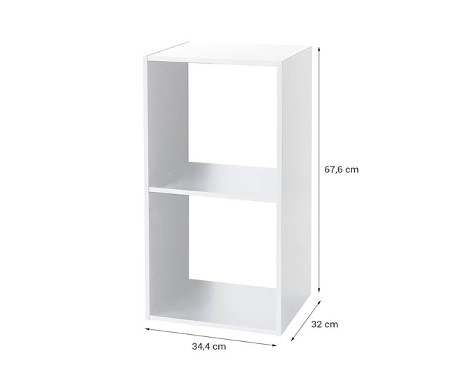 Acomoda Textil – Estantería para Pared y Suelo. (2 Cubos) 34 Blanco