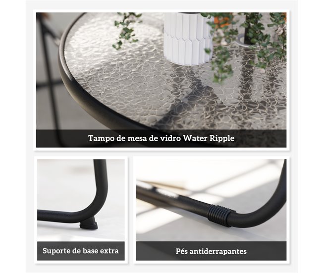 Conjunto de Jardín Acero, Textilene Outsunny Crudo