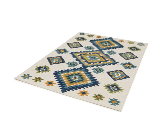 Alfombra geométrica con relieve de interior/exterior MILA - ATTICGO 80x150 Multicolor