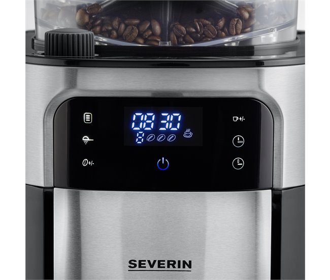 Cafetera con molinillo de goteo, jarra termo 1 L Severin KA 4814 - 1000 W Negro