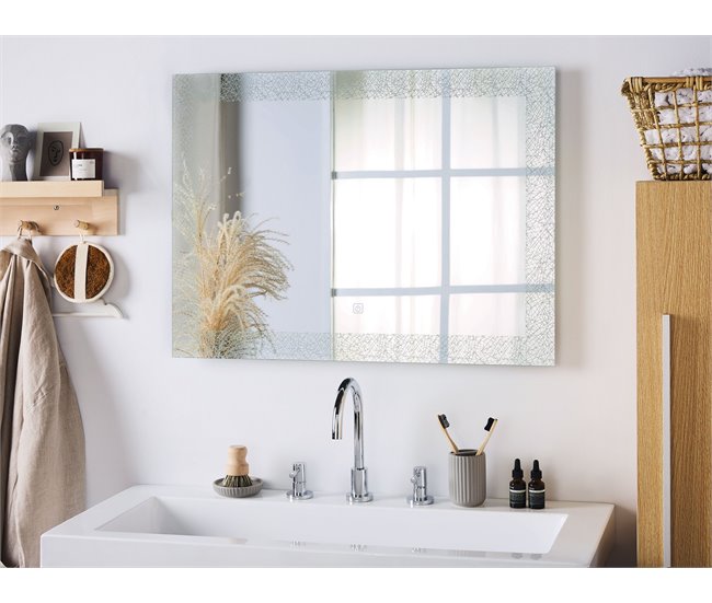 Beliani Espejo de baño NEXON Gris
