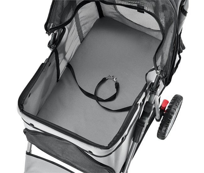 Carrito para mascotas impermeable acero / poliéster Gris