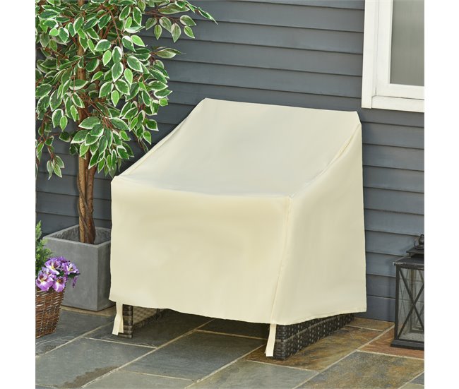 Funda Protectora para Sillas Tela Oxford Outsunny Beige