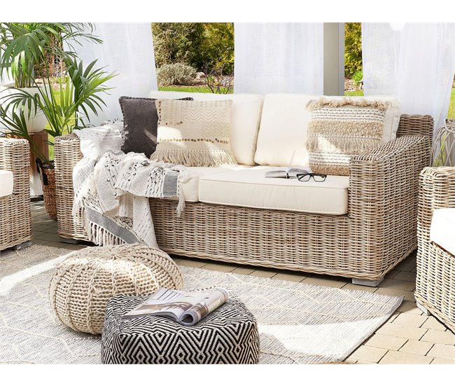 Beliani Conjunto de jardín Ratán ARDEA Natural