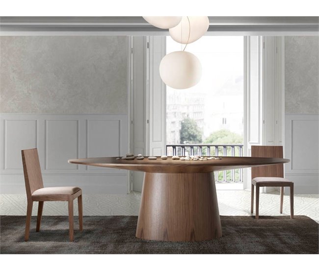 ANGEL CERDA Mesa comedor ovalada nogal 220x110 Nogal