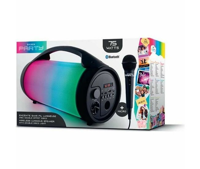Altavoz Bluetooth con Micrófono Karaoke PARTYBTPRO Negro