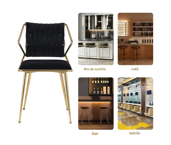 2 piezas, silla de comedor, silla de cocina, silla de salón Negro