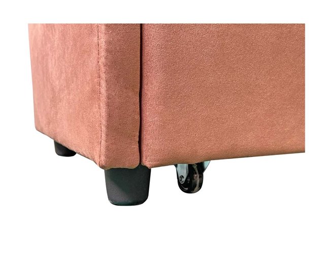 Banco puf baúl en terciopelo 140x50 Naranja