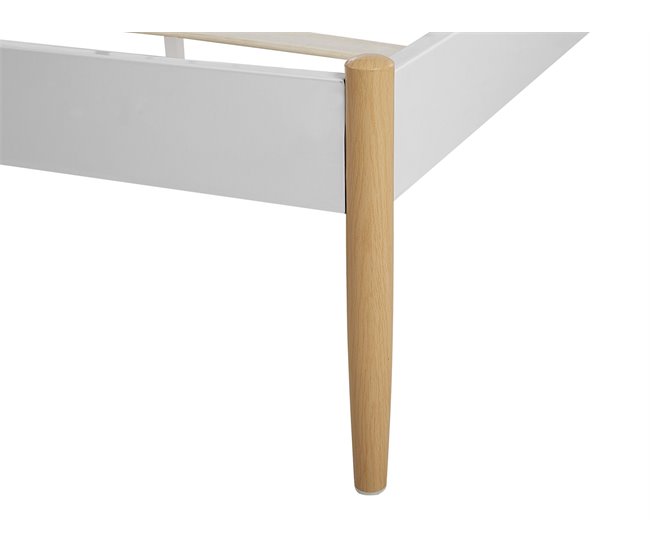 Beliani Cama con somier Metal MAURS 187x209 Blanco