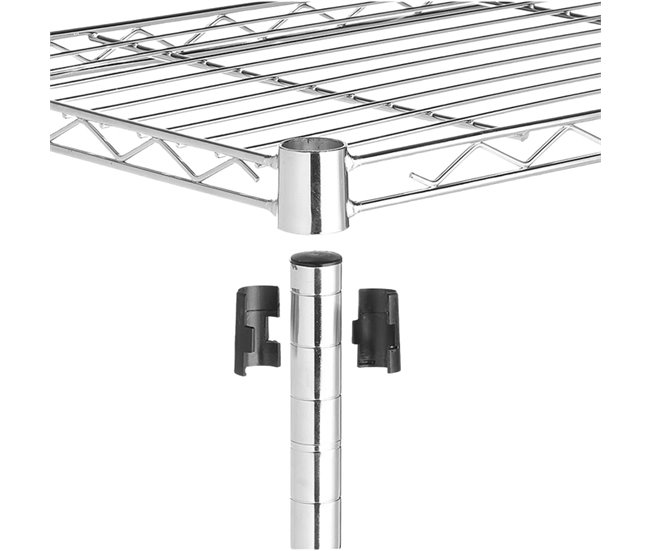 Estantería Metálica con 4 Baldas Ajustables Thinia Home Plateado