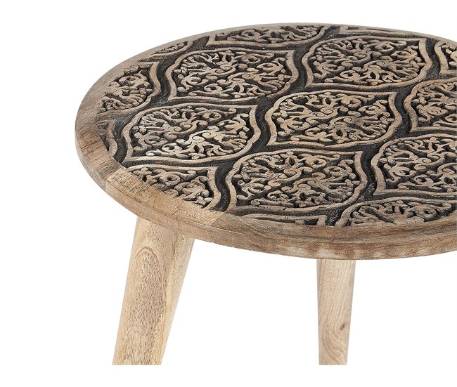 Beliani Conjunto de 2 mesas auxiliares SHARMA Marron