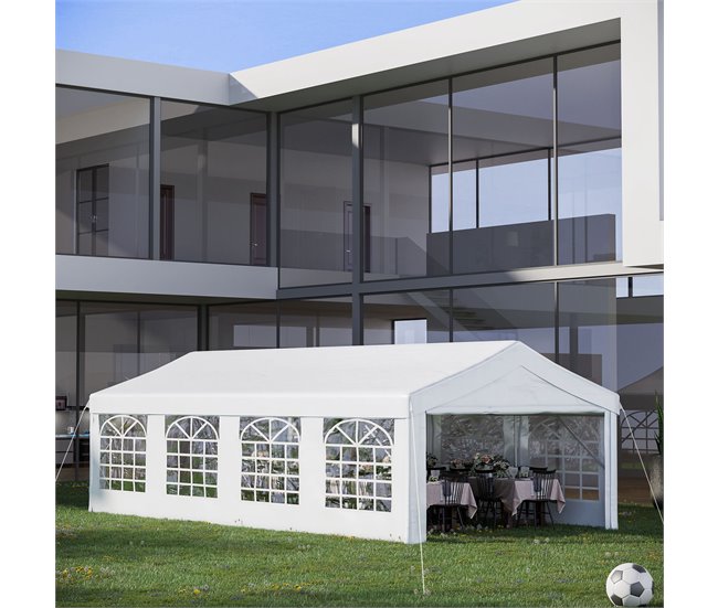 Carpa de Jardín Acero y PE Outsunny 800x400 Blanco