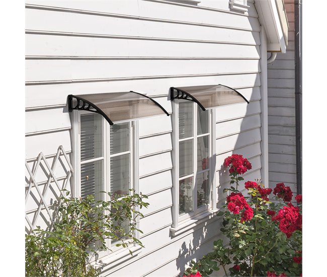Tejadillo de Protección Aleación de Aluminio, PP Outsunny 100x75 Marron