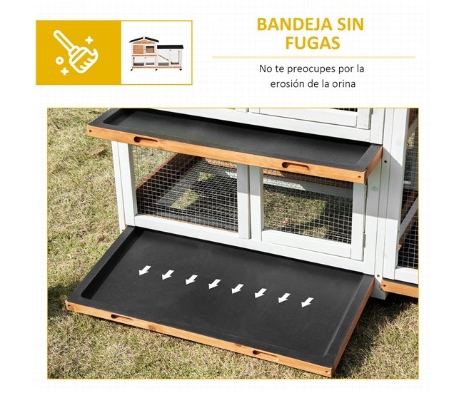 Conejera Madera de Abeto, Acero Amarillo