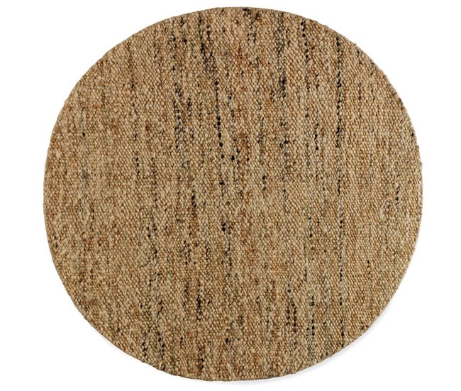 Alfombra de yute/lana 180x180 Natural