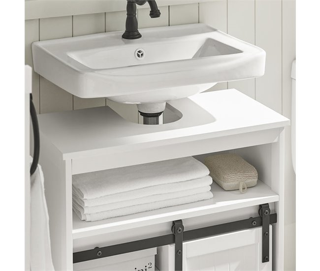 Mueble para Debajo del Lavabo 3 Estante 1 Puerta BZR61-W SoBuy Blanco