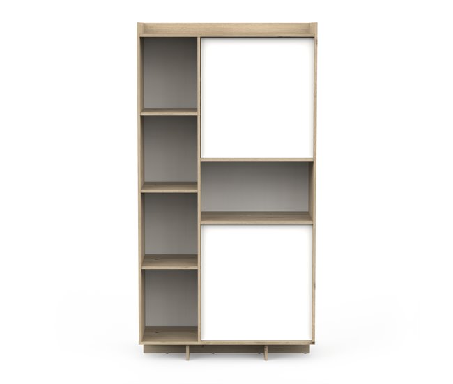 Vitrina 2 puertas y 4 estantes CLAP Roble