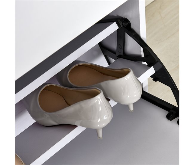 Armario de Zapatos MDF y Plásctico HOMCOM 60 Blanco