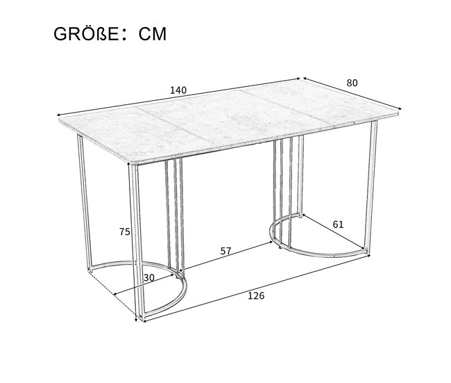 Conjunto mesa rectangular efecto mármol con 4 sillas vintage Gris