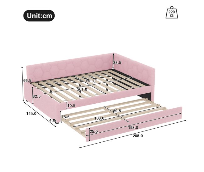 Camas nido 145x208 Rosa
