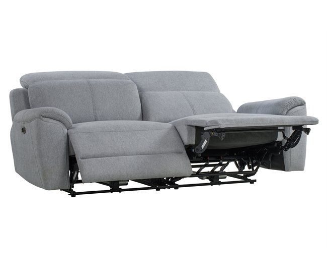 Sofá 3 plazas 2 asientos relax eléctricos JAXON color gris Gris