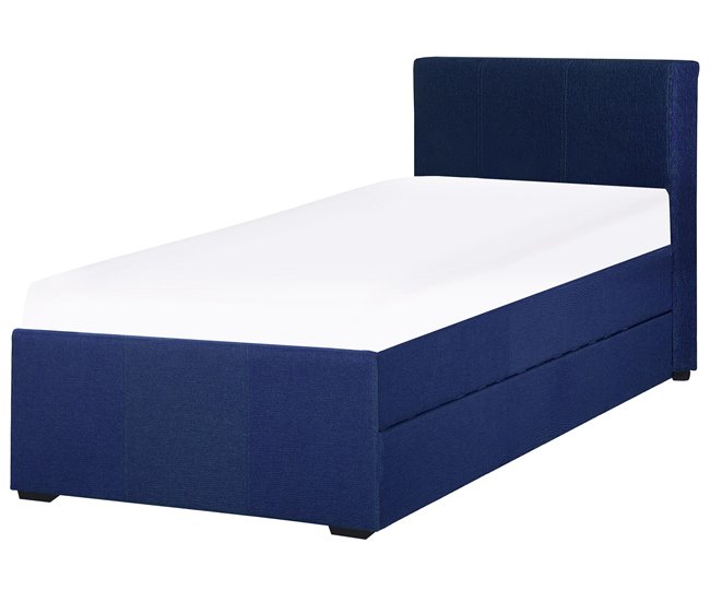 Beliani Cama nido Poliéster MARMANDE 96x214 Azul Marino