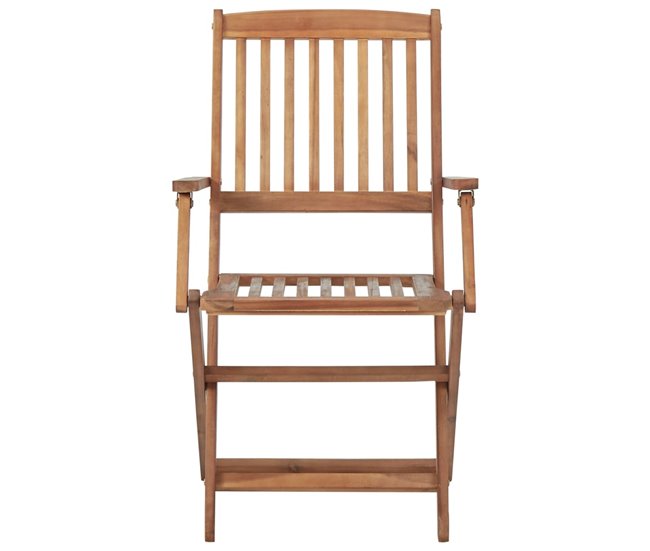 4 Sillas de jardín plegables de madera con cojines Azul