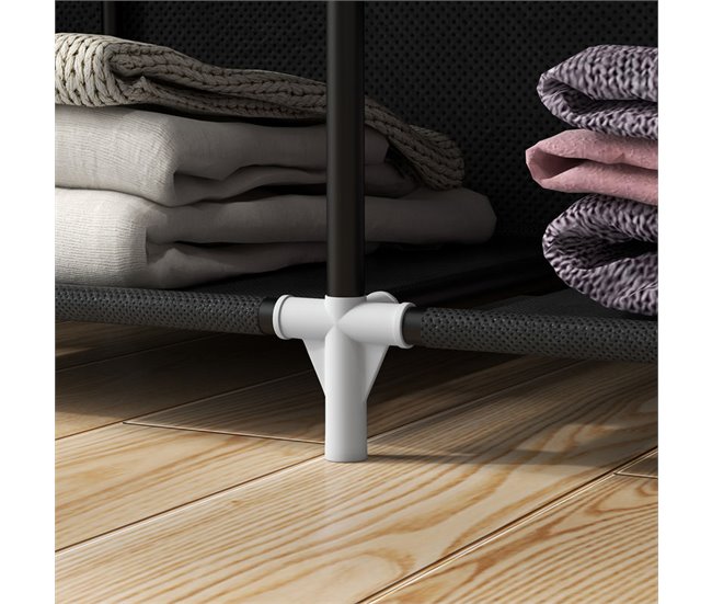 Armario de Tela Tela no Tejido, Acero HOMCOM Negro