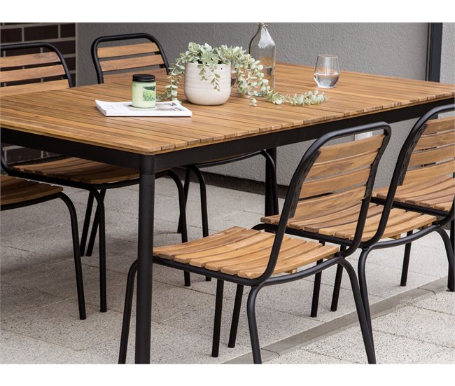 Beliani Conjunto de comedor VALLESE Madera Clara
